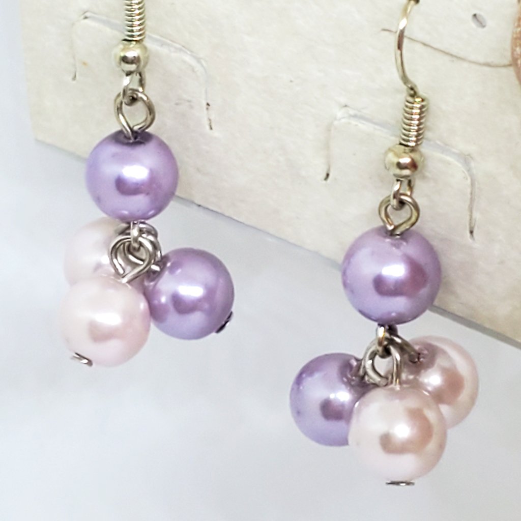Eclipse Hint Of Pink And Hint Of Purple Four Pearl Dangle Earrings — image 7 of 8
